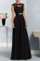 A-Line Beaded Lace Chiffon Long Black Mother of The Bride Dresses 602165