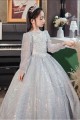 A-Line Princess Sparkly Flower Girl Dresses with Long Sleeves XF101002 A-Line Princess Sparkly Flower Girl Dresses with Long Sleeves XF101002