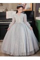 A-Line Princess Sparkly Flower Girl Dresses with Long Sleeves XF101002 A-Line Princess Sparkly Flower Girl Dresses with Long Sleeves XF101002