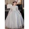 A-Line Princess Sparkly Flower Girl Dresses with Long Sleeves XF101002