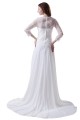 A-line Long Sleeves Sweep Train Chiffon and Lace Wedding Dresses WD010002 A-line Long Sleeves Sweep Train Chiffon and Lace Wedding Dresses WD010002