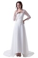 A-line Long Sleeves Sweep Train Chiffon and Lace Wedding Dresses WD010002 A-line Long Sleeves Sweep Train Chiffon and Lace Wedding Dresses WD010002