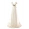 Sexy A-line V-neck Lace Sweep Train Wedding Dresses WD010003