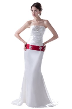 Cheap Strapless Trumpet / Mermaid Sweep/Brush Wedding Dresses WD010005