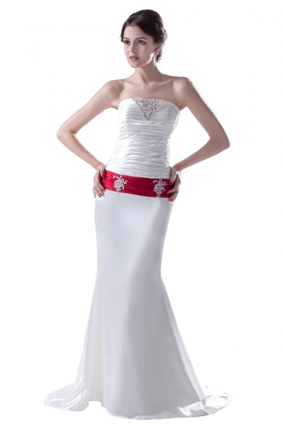 Cheap Strapless Trumpet / Mermaid Sweep/Brush Wedding Dresses WD010005 Cheap Strapless Trumpet / Mermaid Sweep/Brush Wedding Dresses WD010005