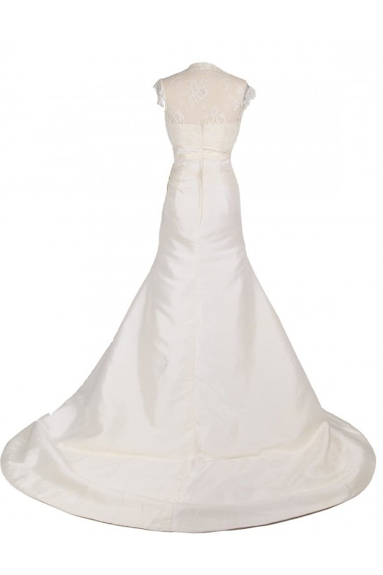 A-line Chapel Train Lace Wedding Dresses WD010006