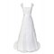 A-line Straps Sleeveless Sweep Train Lace Wedding Dresses WD010007