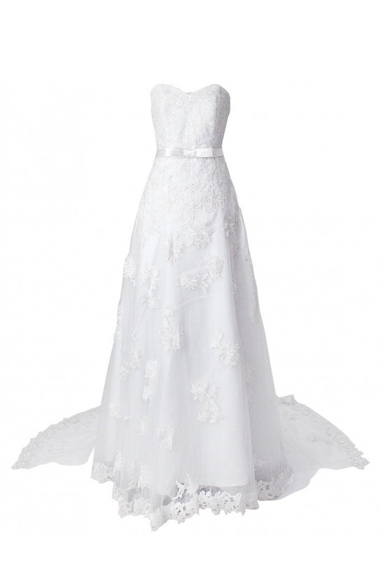 Elegant A-line Chapel Train Lace Wedding Dresses WD010008 Elegant A-line Chapel Train Lace Wedding Dresses WD010008