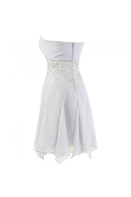 A-line Sweetheart Short/Mini Chiffon Applique Wedding Dresses WD010009