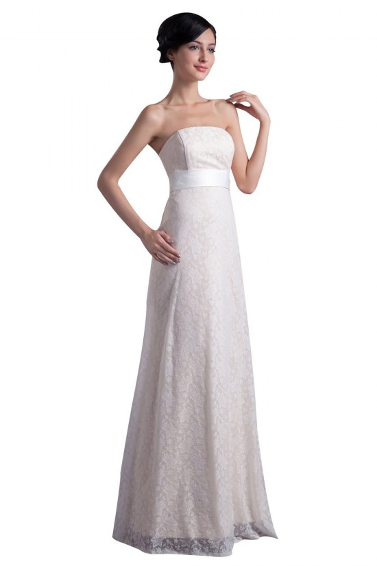 A-line Strapless Floor Length Lace Wedding Dresses WD010010 A-line Strapless Floor Length Lace Wedding Dresses WD010010