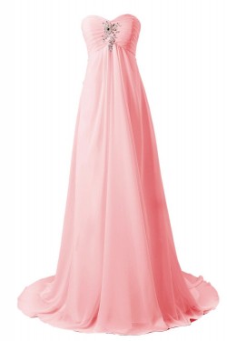 Empire Sweetheart Beaded Chiffon Sweep Train Maternity Wedding Dresses WD010016