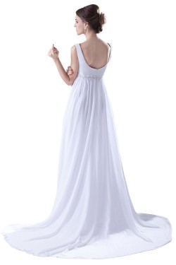 Empire Straps Chiffon Chapel Train Maternity Wedding Dresses WD010017