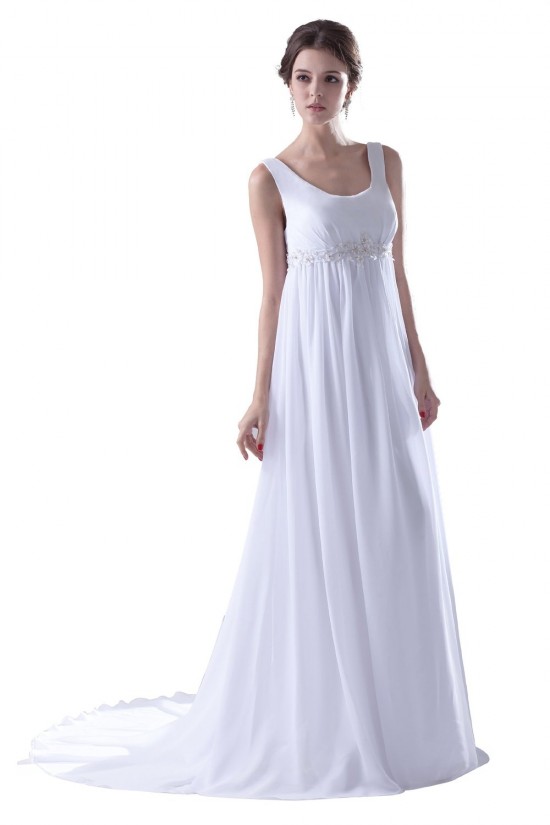 Empire Straps Chiffon Chapel Train Maternity Wedding Dresses WD010017 Empire Straps Chiffon Chapel Train Maternity Wedding Dresses WD010017