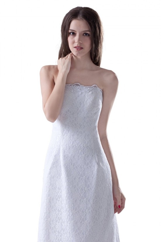 A-line Strapless High Low Lace Wedding Dresses WD010018 A-line Strapless High Low Lace Wedding Dresses WD010018