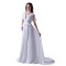 Sheath/Column Off-the-Shoulder Chapel Train Chiffon Wedding Dresses WD010019
