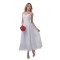 A-line Spaghetti Straps Tea-length Wedding Dresses WD010021