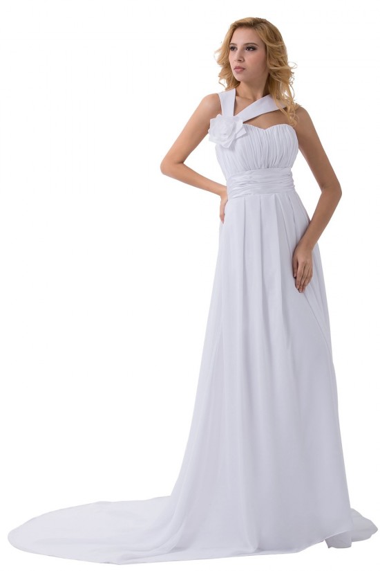 Sheath/Column Sweep Train Chiffon Wedding Dresses WD010022 Sheath/Column Sweep Train Chiffon Wedding Dresses WD010022
