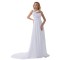 Sheath/Column Sweep Train Chiffon Wedding Dresses WD010022