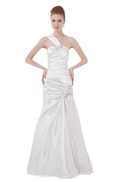 Sheath/Column One-Shoulder Floor-Length Wedding Dresses WD010023