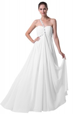 Sheath/Column One Shoulder Chiffon Wedding Dresses WD010025