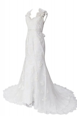 Trumpet/Mermaid Chapel Train Lace Wedding Dresses WD010029