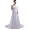 A-line Short Sleeves Chapel Train Chiffon Wedding Dresses WD010031