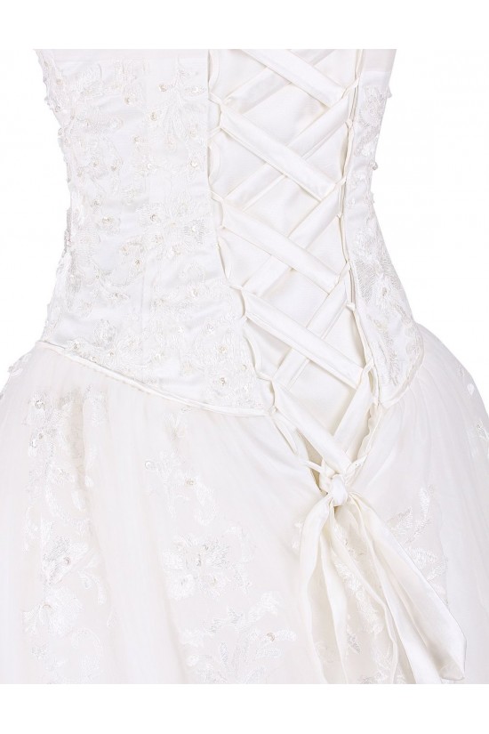 A-line Strapless Chapel Train Lace Wedding Dresses WD010032 A-line Strapless Chapel Train Lace Wedding Dresses WD010032