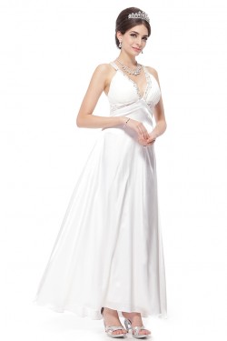 A-line V-neck Beaded Wedding Dresses WD010033