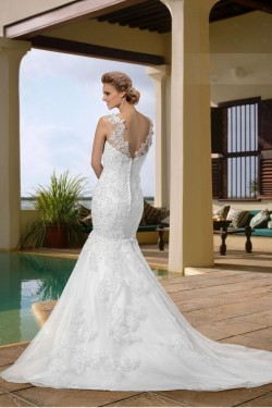 Trumpet/Mermaid Sweetheart Court Train Beaded Lace Wedding Dresses WD010042