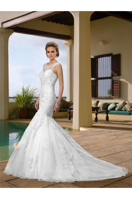 Trumpet/Mermaid Sweetheart Court Train Beaded Lace Wedding Dresses WD010042 Trumpet/Mermaid Sweetheart Court Train Beaded Lace Wedding Dresses WD010042
