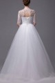 Ball Gown Floor Length Half Sleeves Beaded Wedding Dresses WD010044
