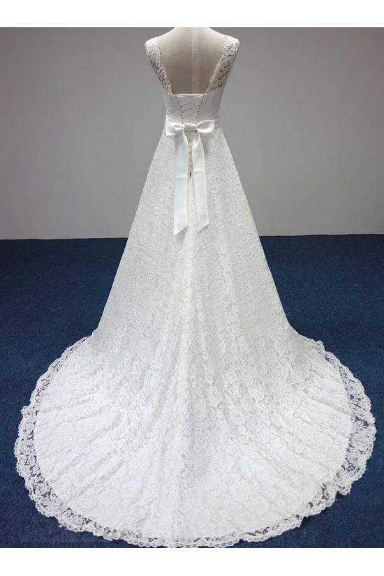 A-line Court Train Lace Wedding Dresses WD010045 A-line Court Train Lace Wedding Dresses WD010045