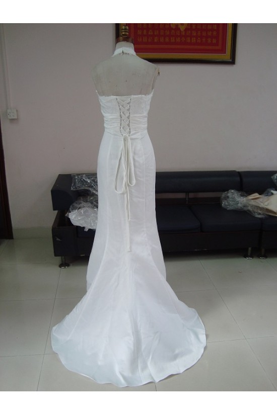 Trumpet/Mermaid Halter Lace Bridal Wedding Dresses WD010048