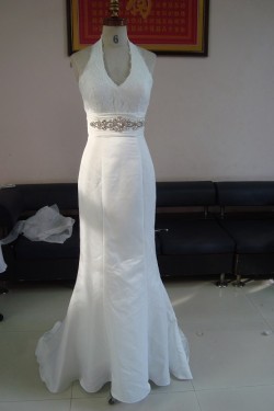 Trumpet/Mermaid Halter Lace Bridal Wedding Dresses WD010048