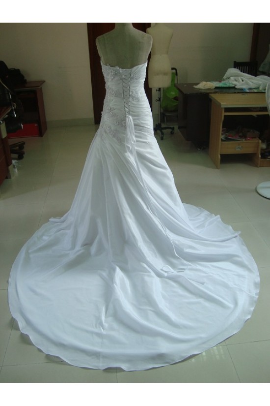 A-line Sweetheart Chapel Train Applique Bridal Wedding Dresses WD010050