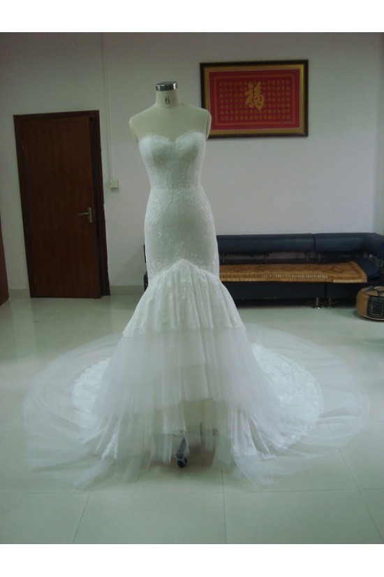 Trumpet/Mermaid Sweetheart Chapel Train Lace Bridal Wedding Dresses WD010051 Trumpet/Mermaid Sweetheart Chapel Train Lace Bridal Wedding Dresses WD010051