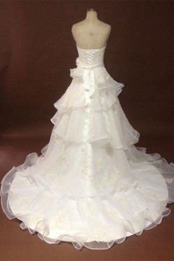 A-line Sweetheart Chapel Train Bridal Wedding Dresses WD010054