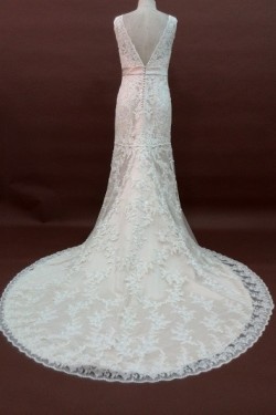 Trumpet/Mermaid V-neck Lace Bridal Wedding Dresses WD010056