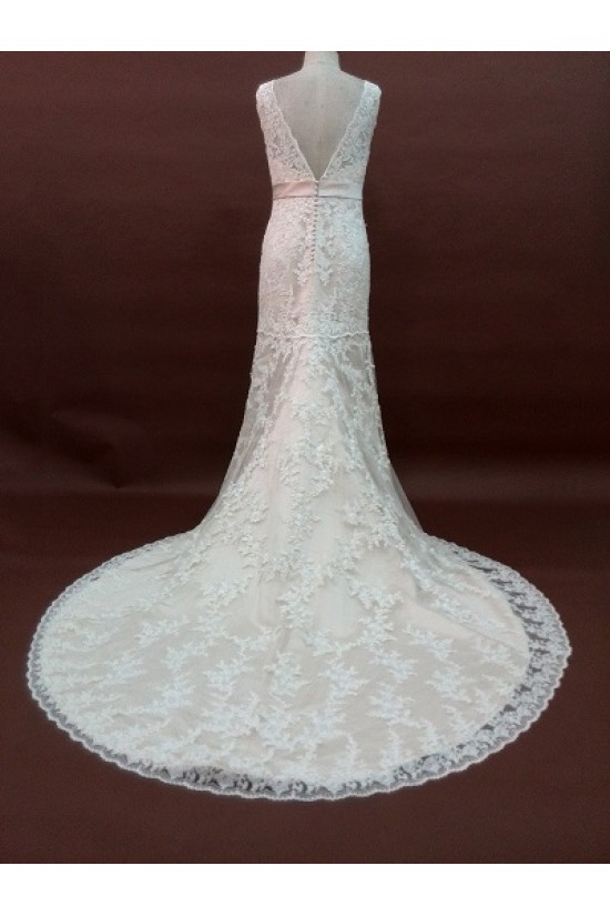 Trumpet/Mermaid V-neck Lace Bridal Wedding Dresses WD010056