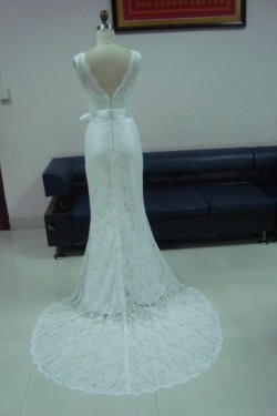 Trumpet/Mermaid V-neck Lace Bridal Wedding Dresses WD010057