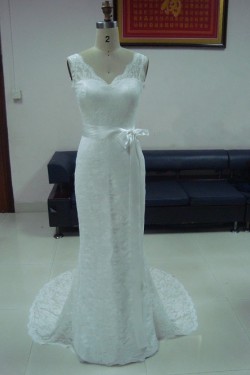 Trumpet/Mermaid V-neck Lace Bridal Wedding Dresses WD010057