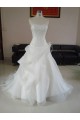 A-line Strapless Chapel Train Beaded Bridal Wedding Dresses WD010058