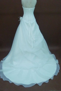 A-line Strapless Chapel Train Bridal Wedding Dresses WD010059