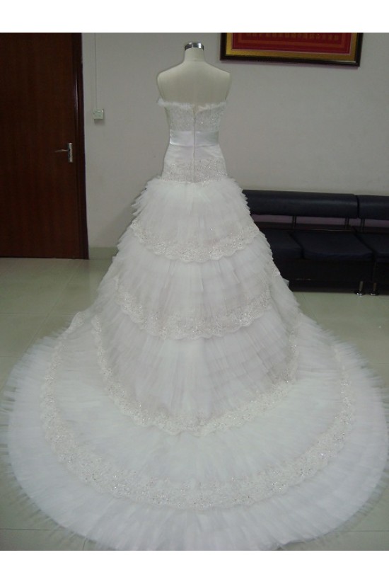 A-line Strapless Chapel Train Bridal Wedding Dresses WD010060 A-line Strapless Chapel Train Bridal Wedding Dresses WD010060
