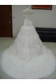 A-line Strapless Chapel Train Bridal Wedding Dresses WD010060