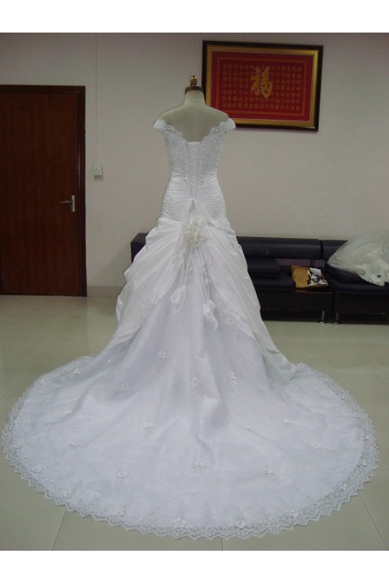 A-line Off the Shoulder Lace Chapel Train Bridal Wedding Dresses WD010061 A-line Off the Shoulder Lace Chapel Train Bridal Wedding Dresses WD010061