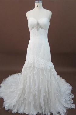 Trumpet/Mermaid Sweetheart Lace Bridal Wedding Dresses WD010064