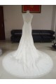 Trumpet/Mermaid V-neck Court Train Lace Bridal Wedding Dresses WD010065
