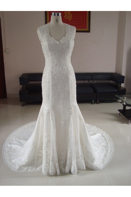 Trumpet/Mermaid V-neck Court Train Lace Bridal Wedding Dresses WD010065 Trumpet/Mermaid V-neck Court Train Lace Bridal Wedding Dresses WD010065
