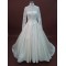A-line Long Sleeves Chapel Train Lace Bridal Wedding Dresses WD010066